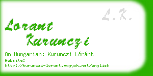 lorant kurunczi business card