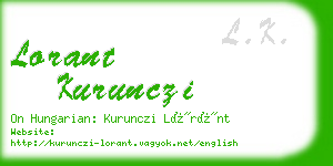 lorant kurunczi business card